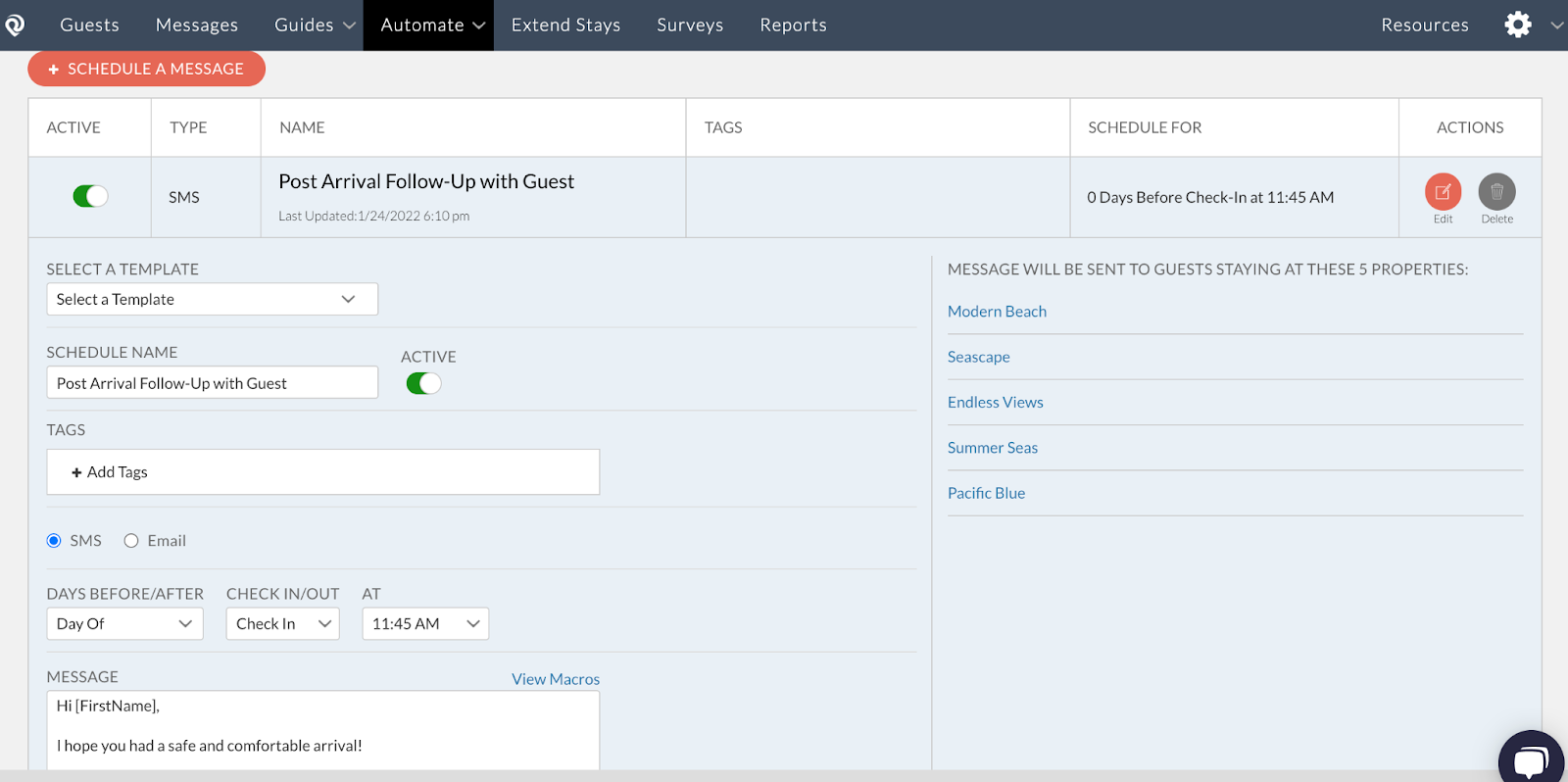 Vacation rental automation - Post Arrival Follow-Up with Guest - RueBaRue
