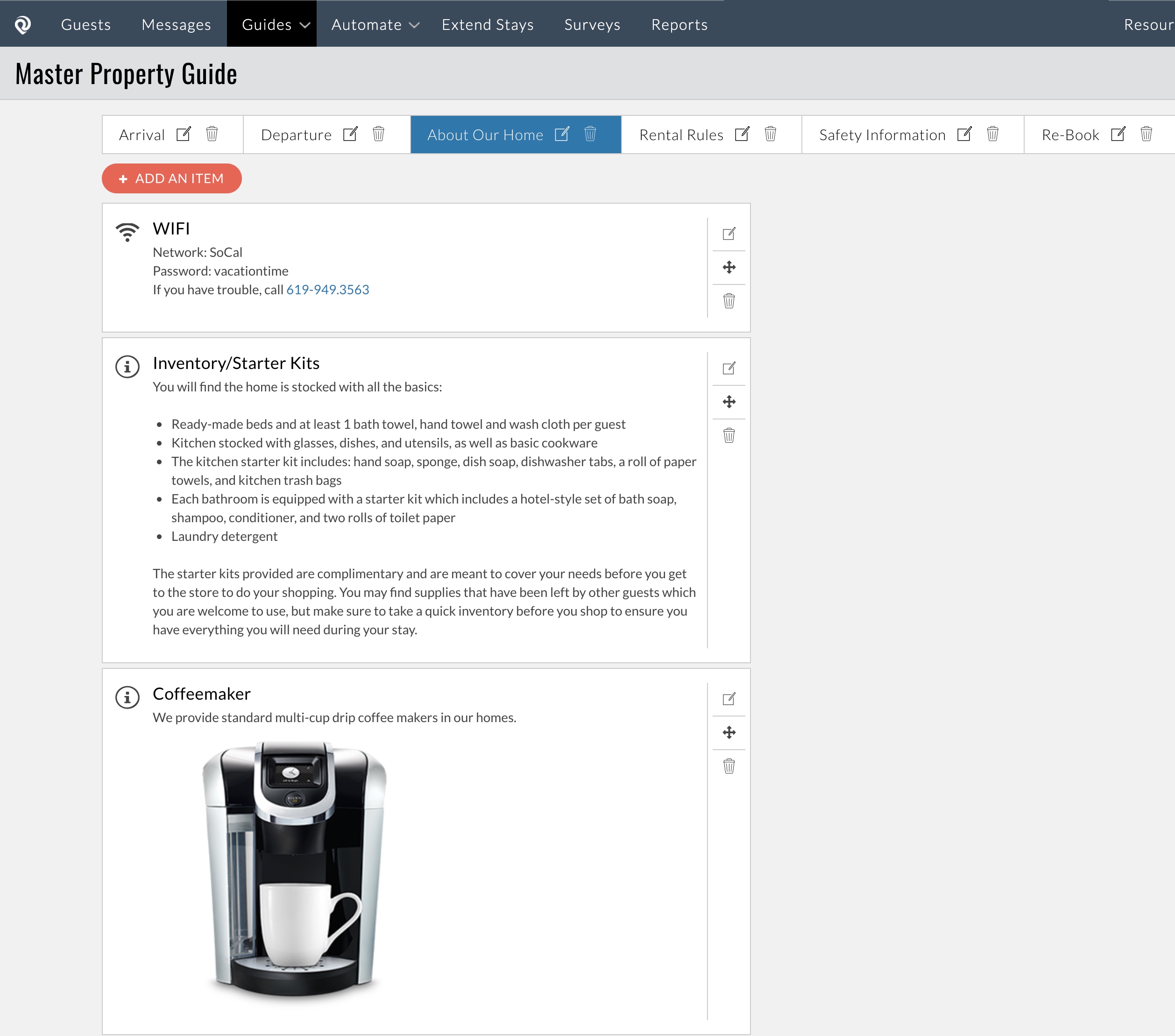 Preview of RueBaRue vacation rental house manual template